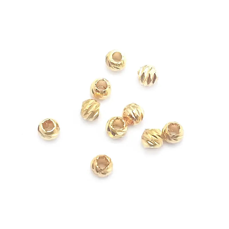 2.5MM 3MM 4MM 5MM 6MM 8MM Brass Faceted Round Ball Necklaces Bracelets Spacer Beads Jewelry Making Supplies Findings Accessories