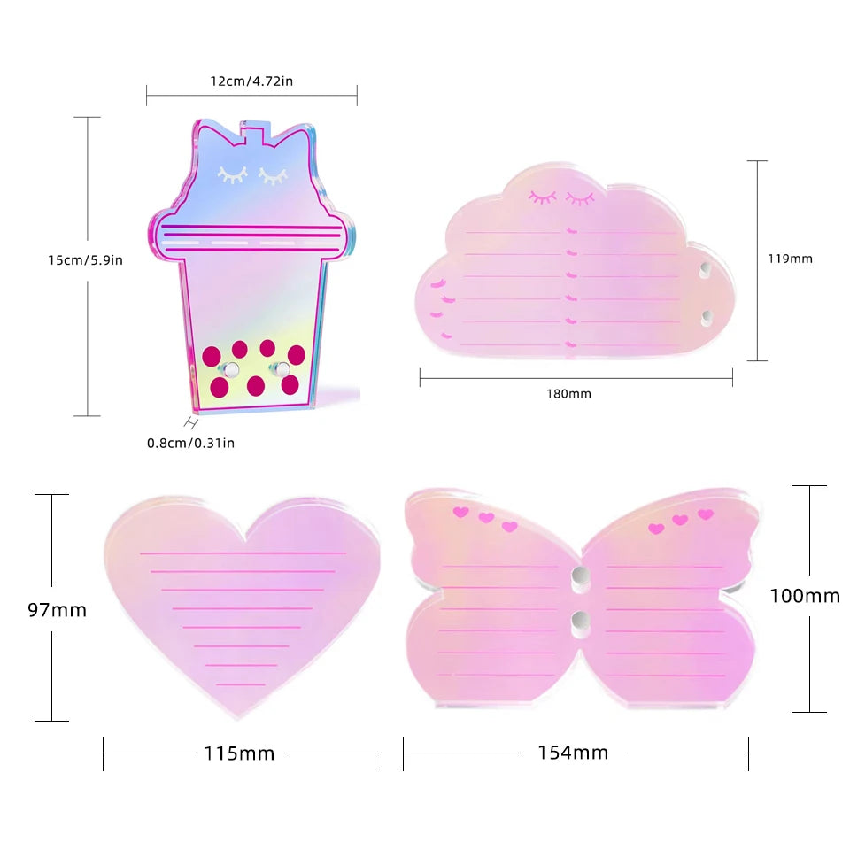 Eyelash Extensions Acrylic Lash Holder Eyelashes Pallet Storage Box Large Eye Lash Tile Dust-proof Cover Beauty Makeup Tools