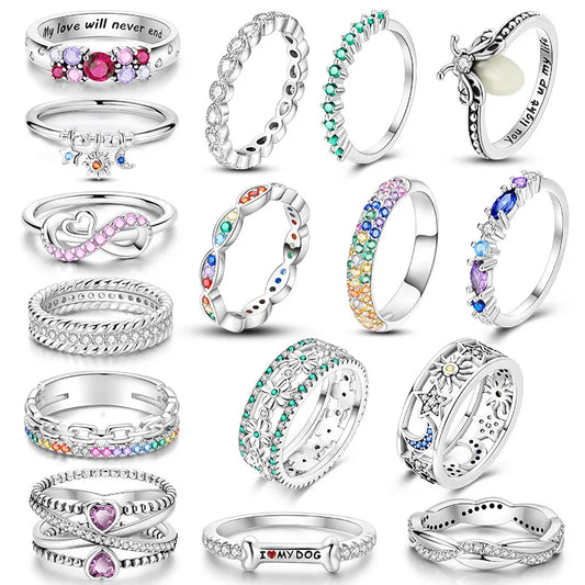 925 Silver Ring Firefly Heat Sar Original Finger Ring  For Woman Jewelry Anniversary Gift