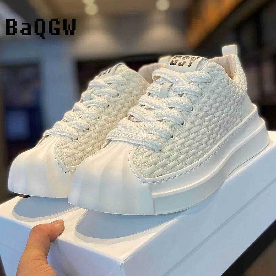 Designer Striped Patchwork Breathable Shoes Man Fashion Soft Lightweight Skateboard Sneakers Retro Camel Summer Shoes Trend 2025
