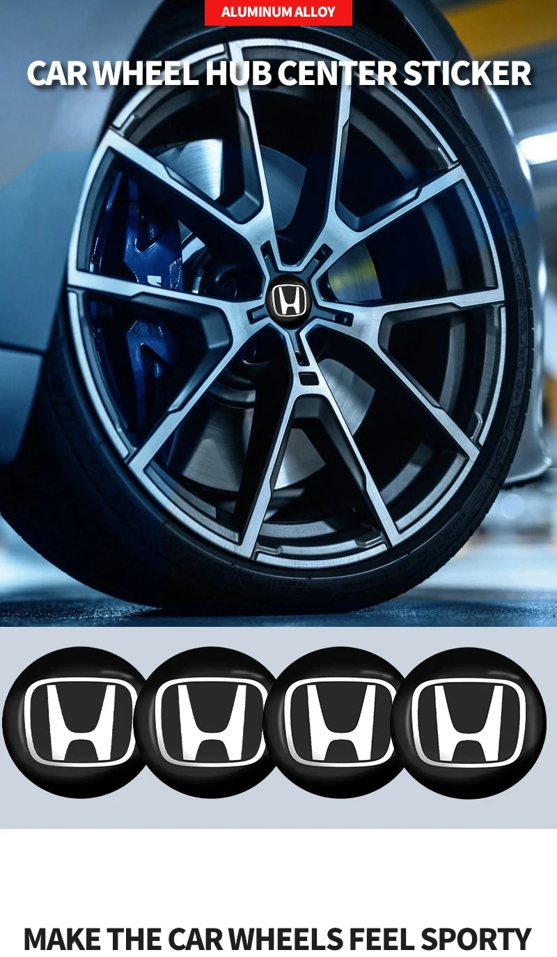 4pcs 56mm Car Wheel Center Hub Cap Stickers Styling For Honda Civic Fit Jazz Accord CRV HRV City Odyssey Passport Pilot Vezel