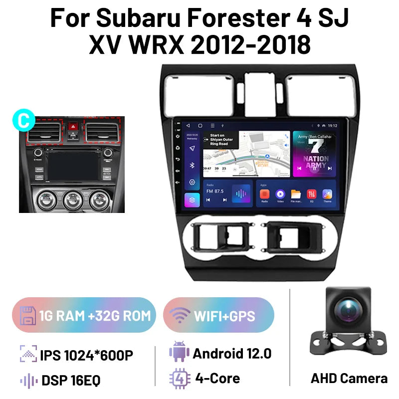 Car Stereo Carplay Android Auto Wireless 8 Core For Subaru Forester 4 SJ XV WRX 2012-2018 Audio DSP FM AM Multimedia Player Auto