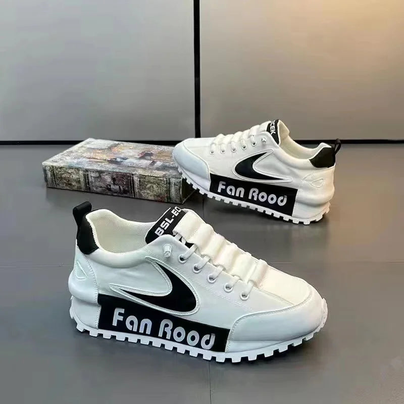 Color Block Chunky Sneakers Men Running Shoes Fashion Casual Breathable Leather Mesh Increased Thick Platform Designer Shoes