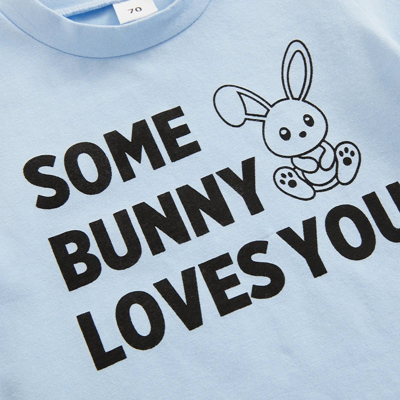 Baby Boy Easter Outfit Round Neck Short Sleeve Letter Print Tops Elastic Waist Shorts 2 Piece Summer Set for Infant Toddler