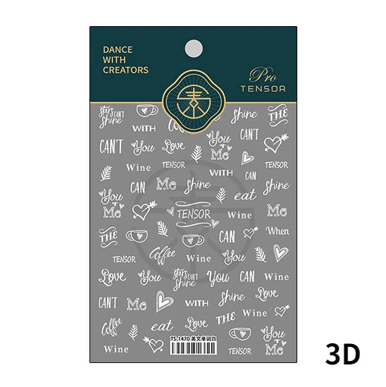 Colored Doodle Violin Music Note Design 5D Embossed Reliefs Nail Art Stickers Cute 3D Self Adhesive Manicure Decals Wholesale
