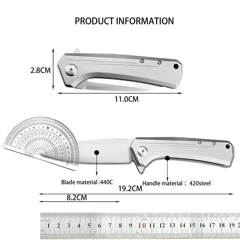 0808 Rexford Flipper folding knife 440c steel blade outdoor camping hiking portable fruit knife Practical EDC pocket knife