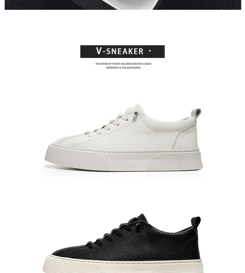 2025 New Mens Casual Shoes Quality PU Leather Shoes For Men Lace-up Breathable Fashion Lofer Autumn Flats Male White Shoes