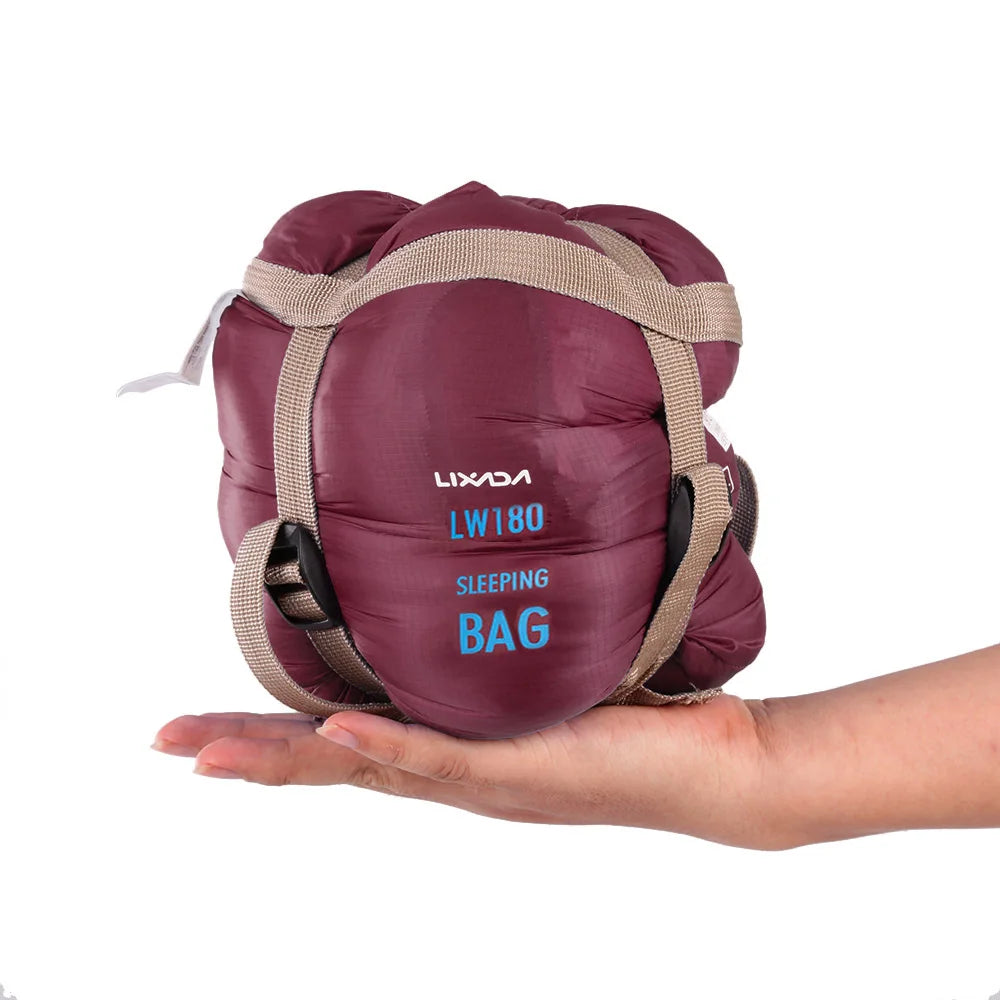 Lixada Camping Sleeping Bag 190*75cm Type Polyester Sleeping Bags Camping With Compression Bag Camping Equipment 680g