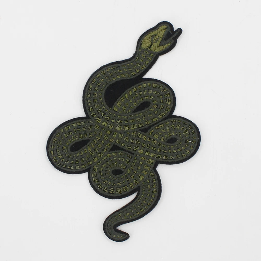 2pieces  Snake Patches for Clothing Sew on Jacket Embroidery Applique