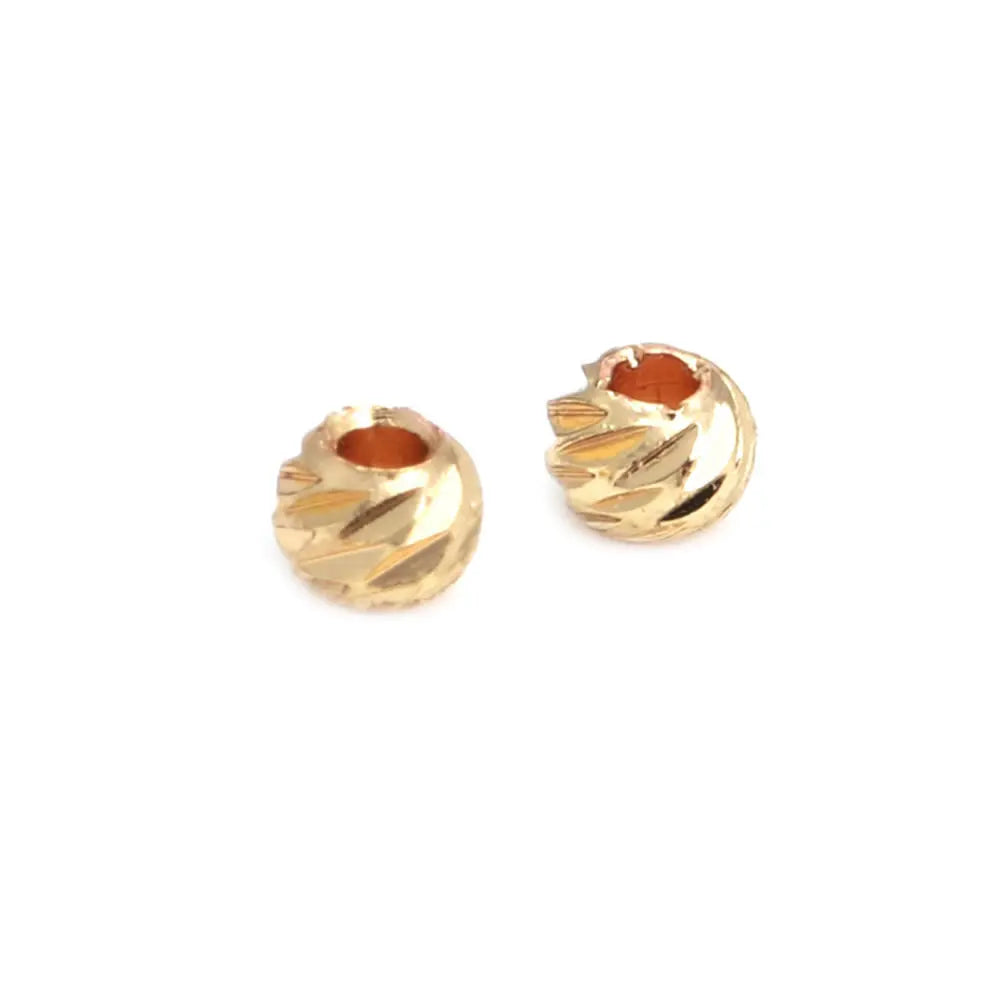 2.5MM 3MM 4MM 5MM 6MM 8MM Brass Faceted Round Ball Necklaces Bracelets Spacer Beads Jewelry Making Supplies Findings Accessories