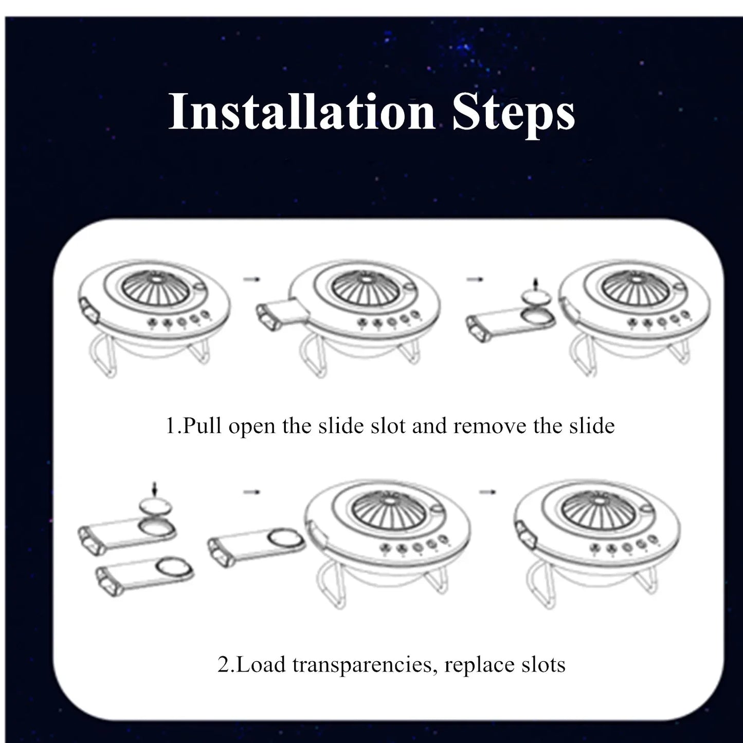 (Excluding projectors machine) LED UFO Galaxy Star Projector Projection Films Photo Galaxy Starry Sky Projector Lamp Slides