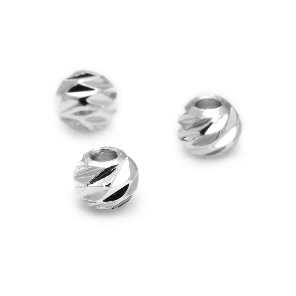 2.5MM 3MM 4MM 5MM 6MM 8MM Brass Faceted Round Ball Necklaces Bracelets Spacer Beads Jewelry Making Supplies Findings Accessories