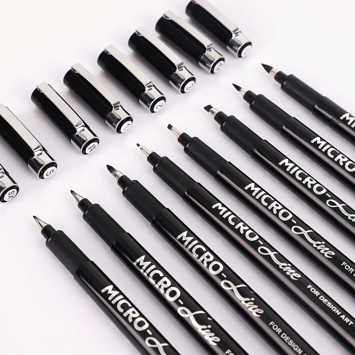 8Pcs Hand Lettering Pens, Calligraphy Brush Markers for Writing Sketching Art Drawing Illustration Scrapbooking Journaling Black