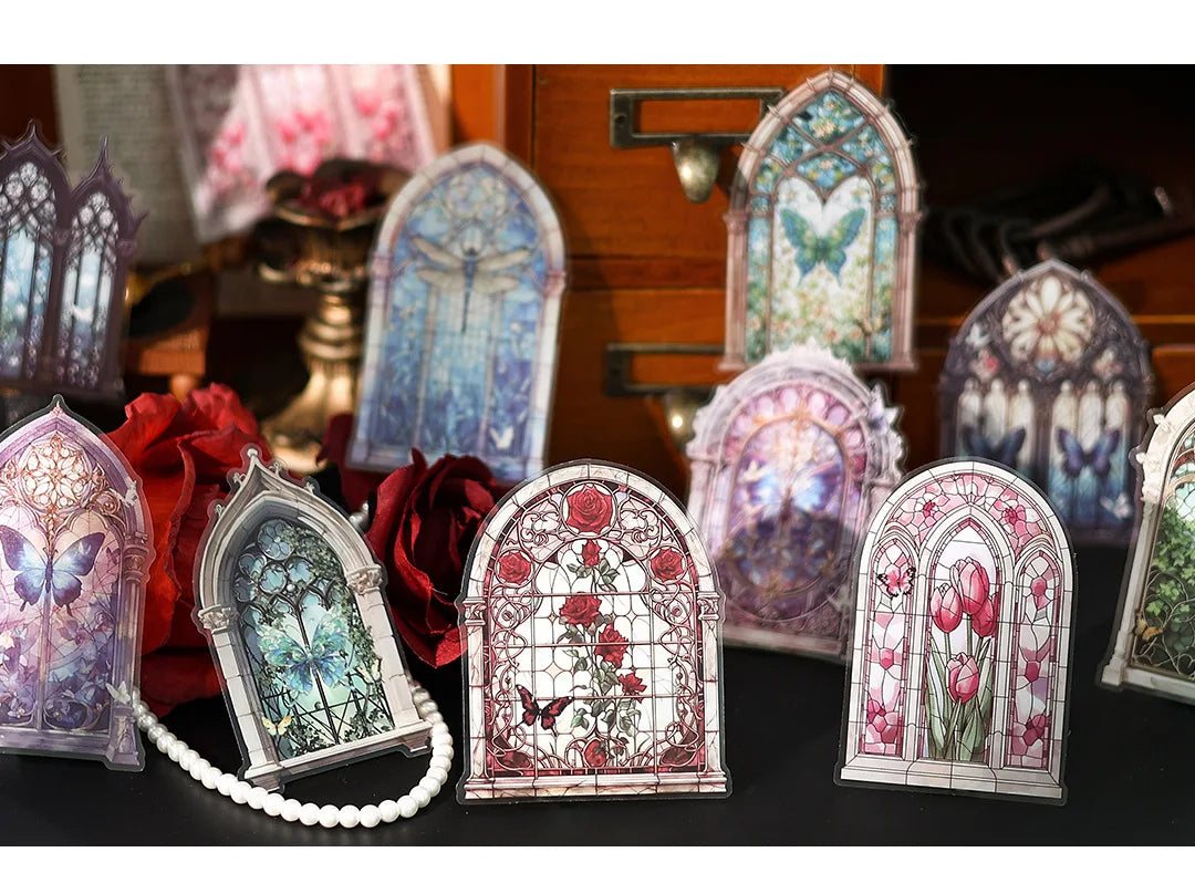 10 Pcs/pack Manor Mystery Series Decorative Sticker Retro Flowery Window Collage Scrapbooking Label Diy Diary Journal Planner
