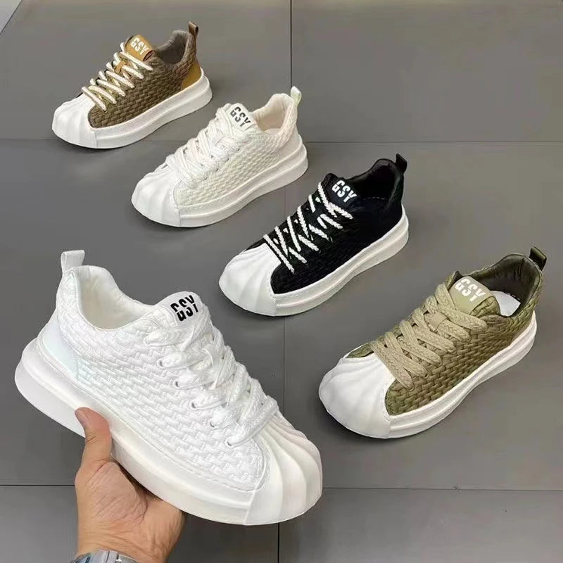 Designer Striped Patchwork Breathable Shoes Man Fashion Soft Lightweight Skateboard Sneakers Retro Camel Summer Shoes Trend 2025
