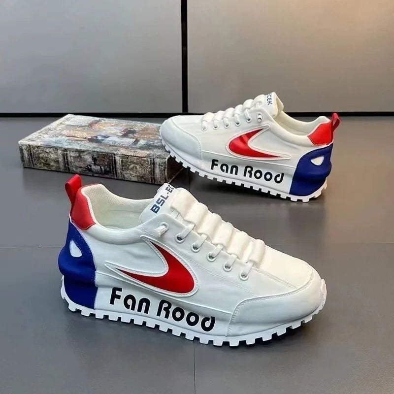 Color Block Chunky Sneakers Men Running Shoes Fashion Casual Breathable Leather Mesh Increased Thick Platform Designer Shoes
