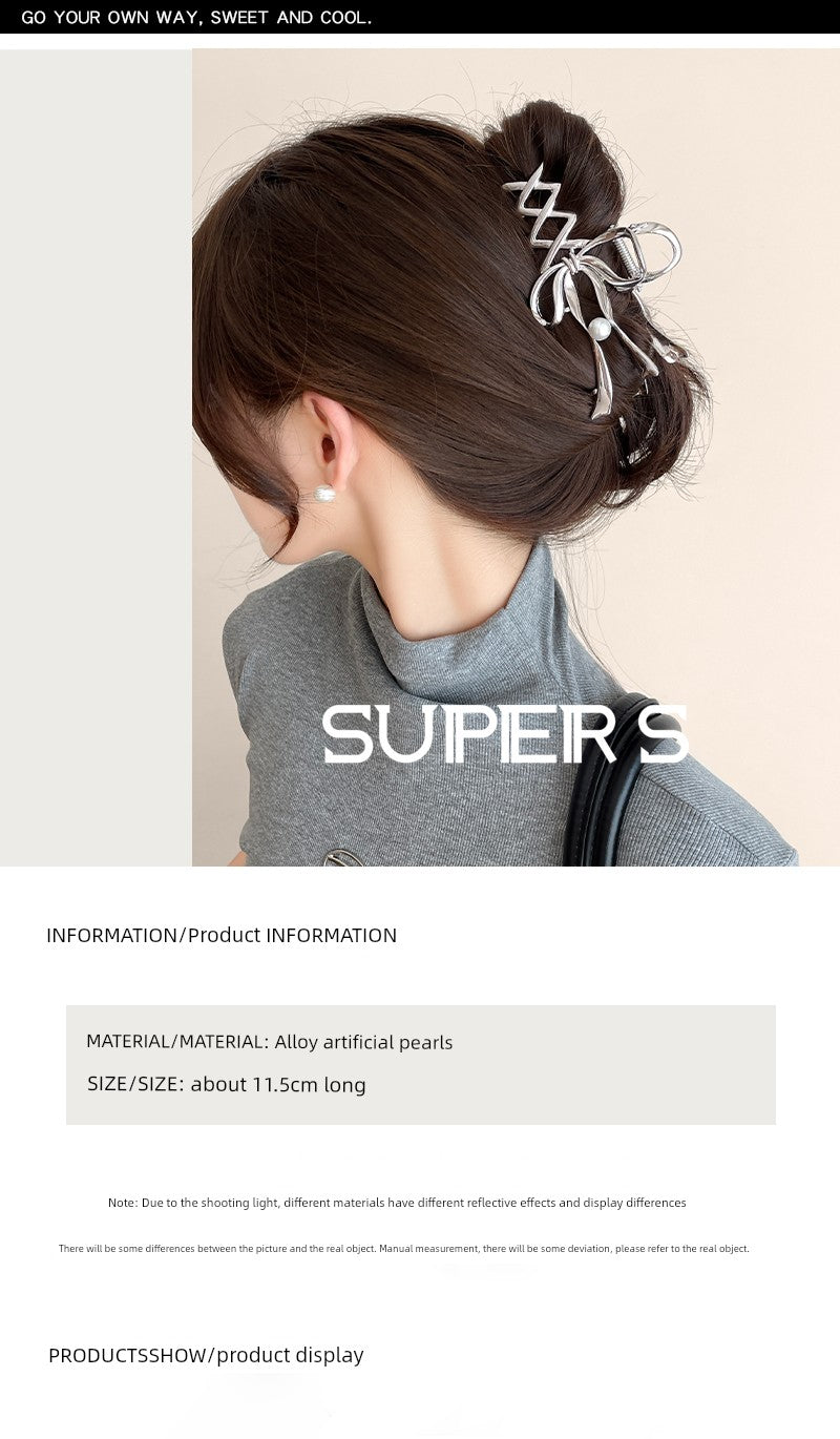 Metal Hair Jaw Clip Bows Ribbon