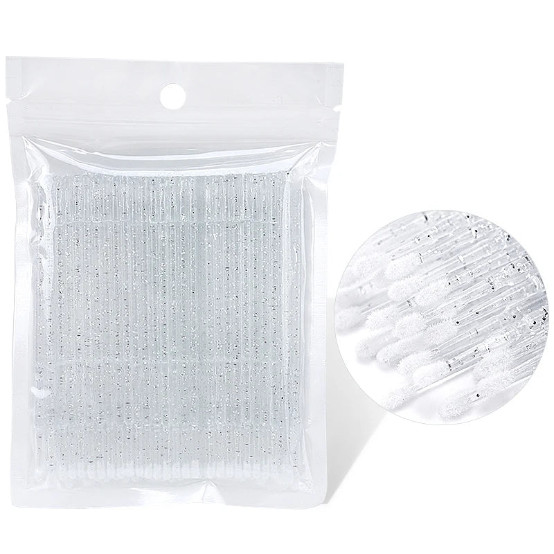 200Pcs Crystal Disposable Micro Brush Individual Lash Removing Swab Mascara Wands Applicator Makeup Tools For Eyelash Extension
