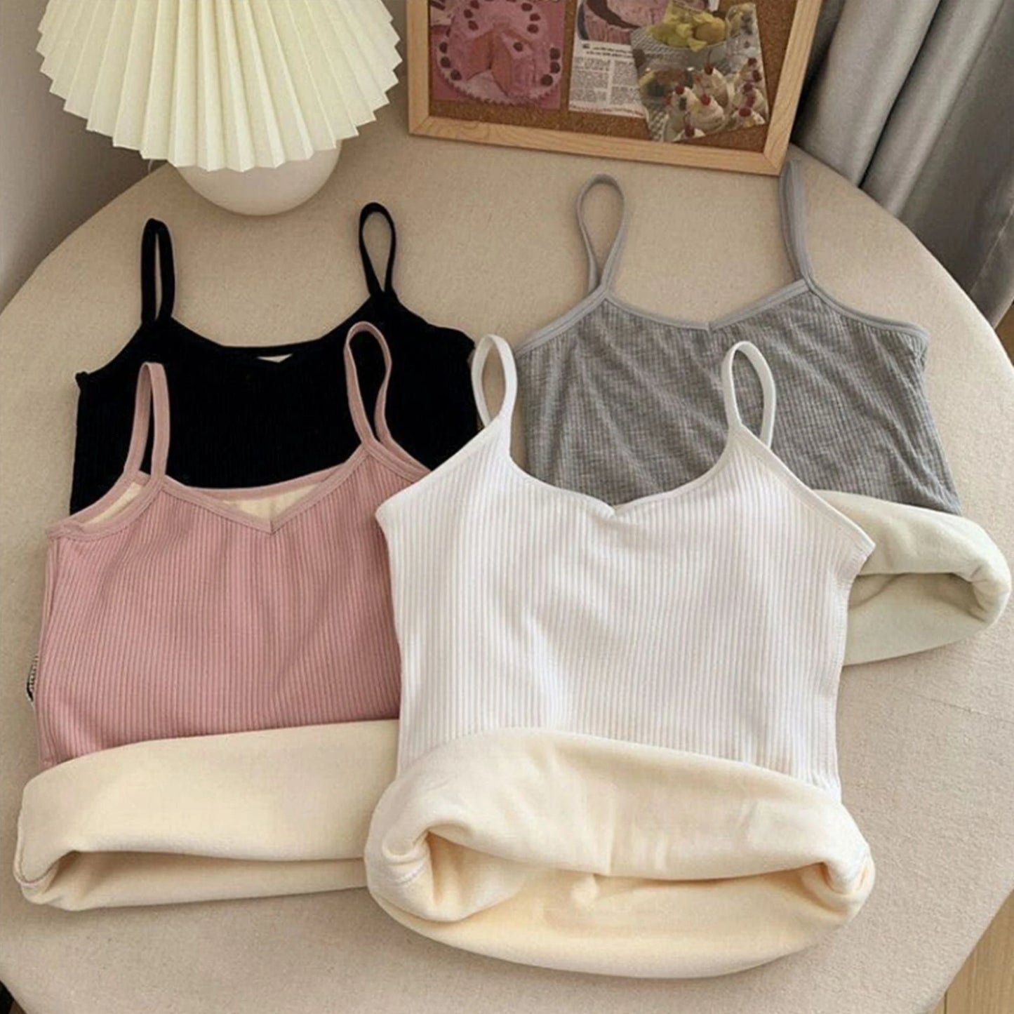 Women Sleeveless Top Thin Velvet Corset Top Winter Warm Fleece Tank Tops Breathable Solid Loose Comfortable Woman T-shirt Female