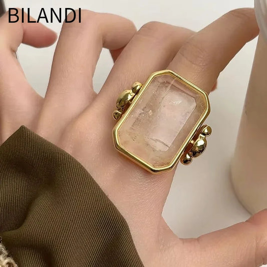 Bilandi Fashion Jewelry Modern Temperament Big Geometry Square Rings For Women Party Gifts Finger Accessories Dropshipping