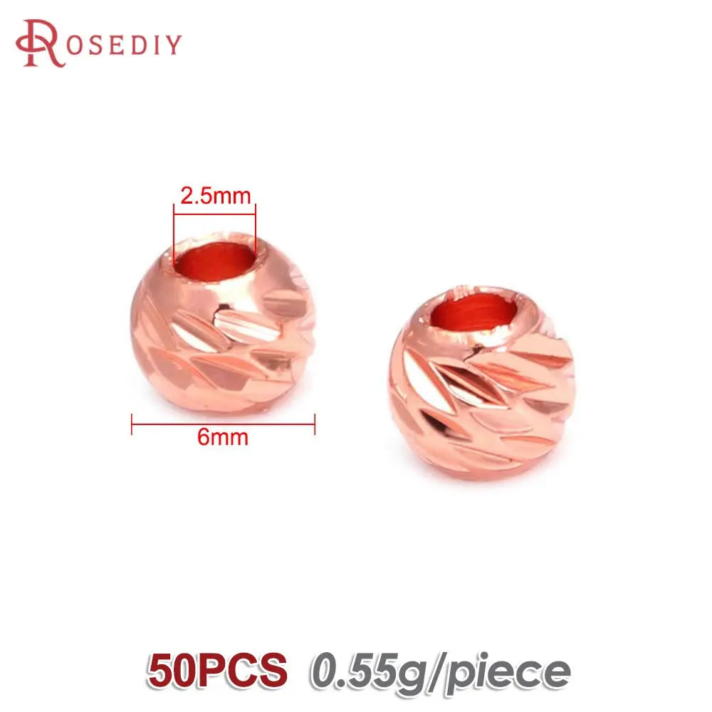 2.5MM 3MM 4MM 5MM 6MM 8MM Brass Faceted Round Ball Necklaces Bracelets Spacer Beads Jewelry Making Supplies Findings Accessories