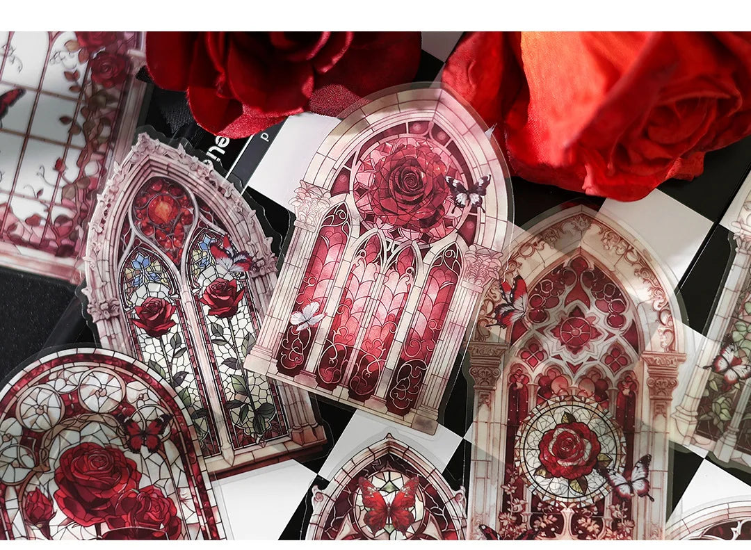 10 Pcs/pack Manor Mystery Series Decorative Sticker Retro Flowery Window Collage Scrapbooking Label Diy Diary Journal Planner