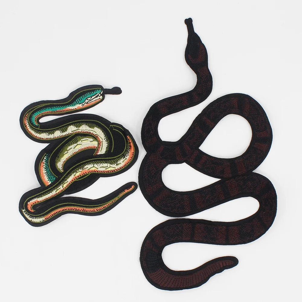 2pieces  Snake Patches for Clothing Sew on Jacket Embroidery Applique