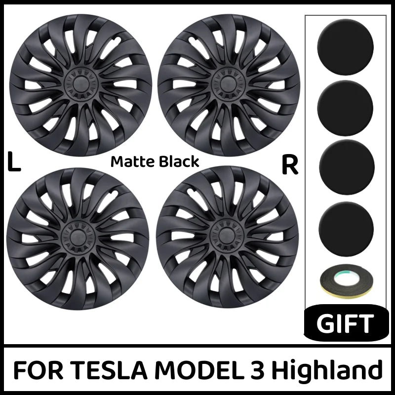 4PCS 18-Inch HubCap for New Tesla Model 3 Highland 2025 Performance Replacement Wheel Cap Automobile Full Rim Cover Accessories