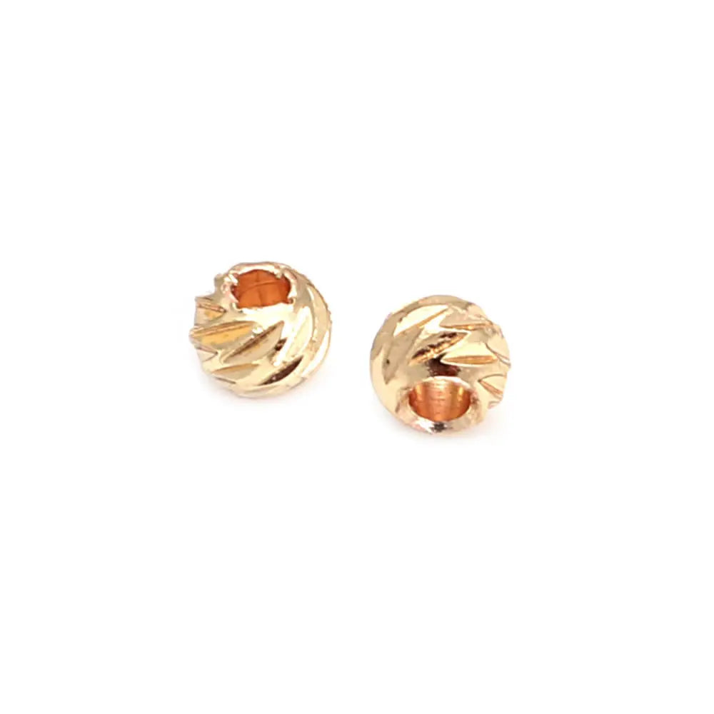 2.5MM 3MM 4MM 5MM 6MM 8MM Brass Faceted Round Ball Necklaces Bracelets Spacer Beads Jewelry Making Supplies Findings Accessories