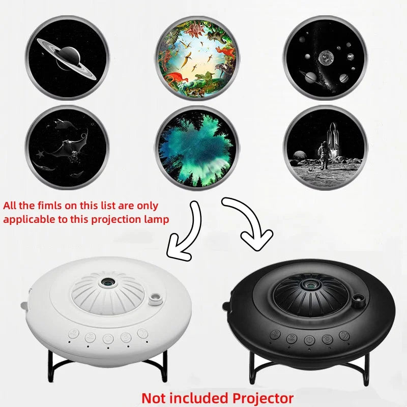 (Excluding projectors machine) LED UFO Galaxy Star Projector Projection Films Photo Galaxy Starry Sky Projector Lamp Slides