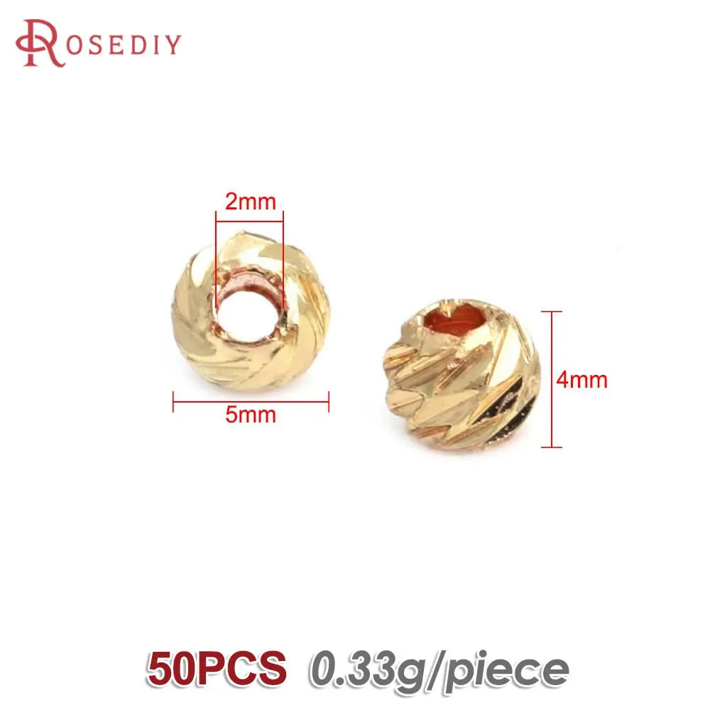 2.5MM 3MM 4MM 5MM 6MM 8MM Brass Faceted Round Ball Necklaces Bracelets Spacer Beads Jewelry Making Supplies Findings Accessories