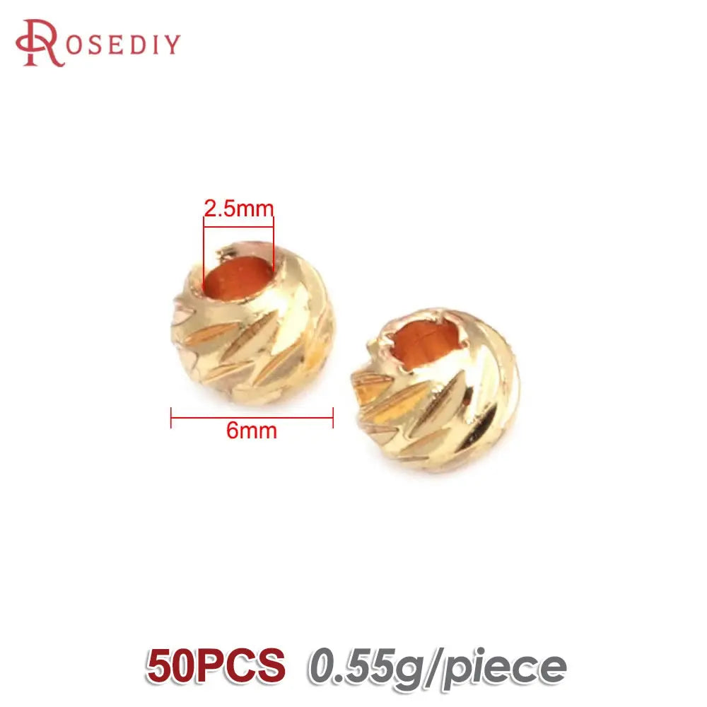 2.5MM 3MM 4MM 5MM 6MM 8MM Brass Faceted Round Ball Necklaces Bracelets Spacer Beads Jewelry Making Supplies Findings Accessories