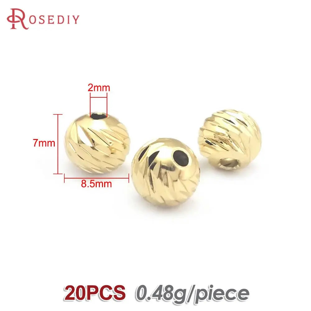 2.5MM 3MM 4MM 5MM 6MM 8MM Brass Faceted Round Ball Necklaces Bracelets Spacer Beads Jewelry Making Supplies Findings Accessories