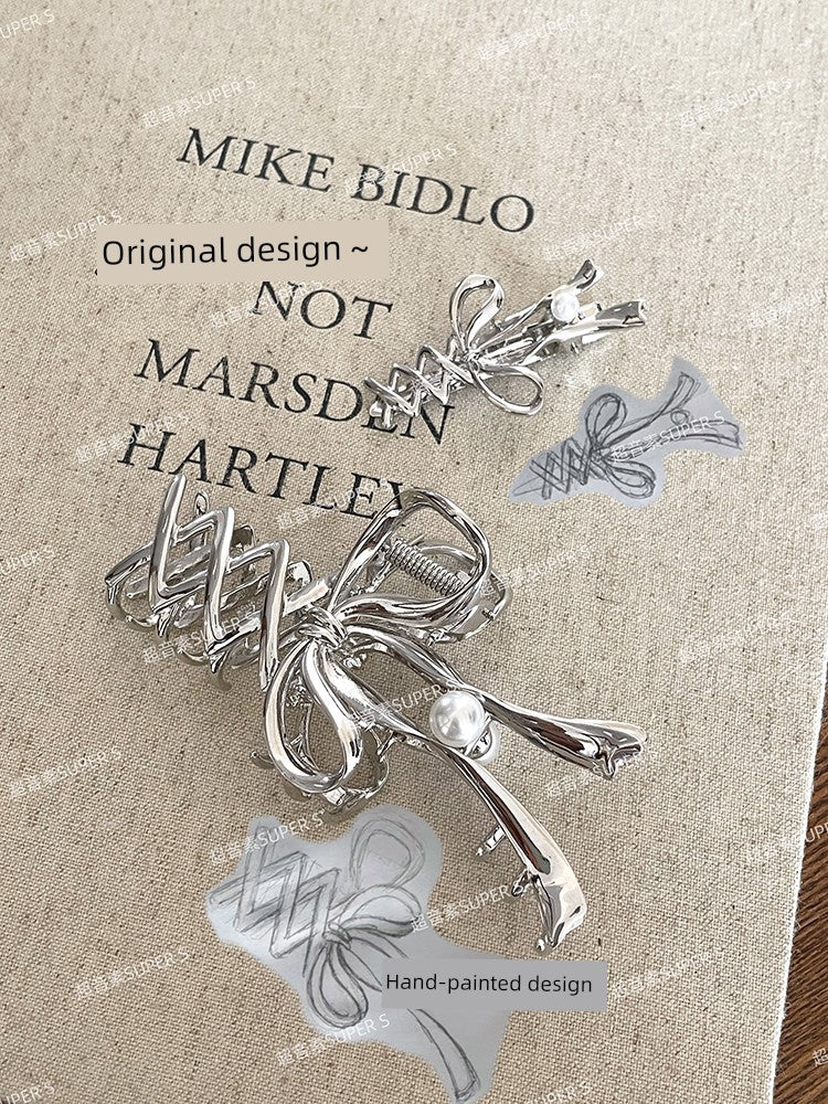Metal Hair Jaw Clip Bows Ribbon