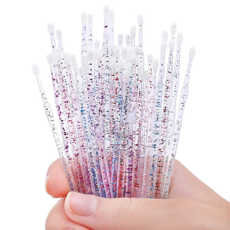 200Pcs Crystal Disposable Micro Brush Individual Lash Removing Swab Mascara Wands Applicator Makeup Tools For Eyelash Extension