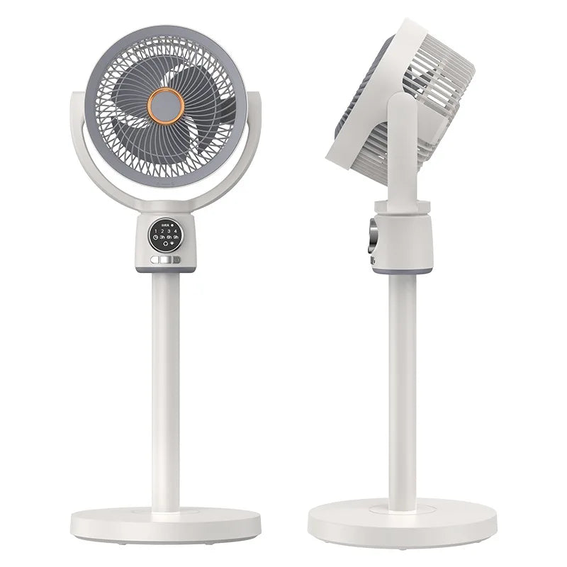 Electric Stand Floor fan Night Light Adjustable Height Remote Control Air Circulation Fan USB Portable Stand Fan Bedroom Home