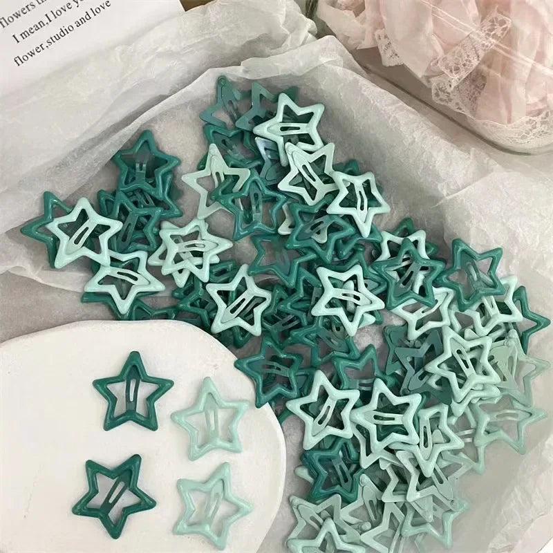 Y2K Star Hairpins Girls Versatile Coloful Sweet Cool Hairclip Women Cute Bright BB Clips Multicolored Headwear Hair Accessories