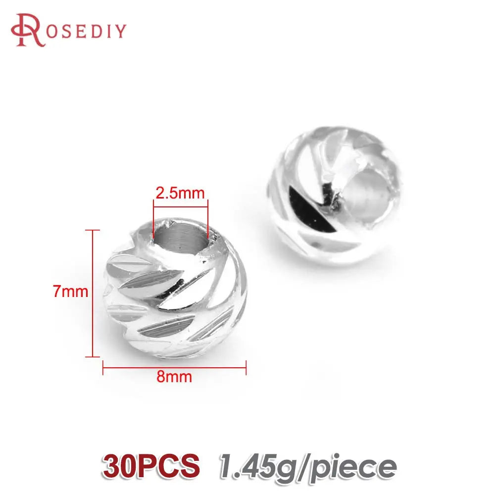 2.5MM 3MM 4MM 5MM 6MM 8MM Brass Faceted Round Ball Necklaces Bracelets Spacer Beads Jewelry Making Supplies Findings Accessories