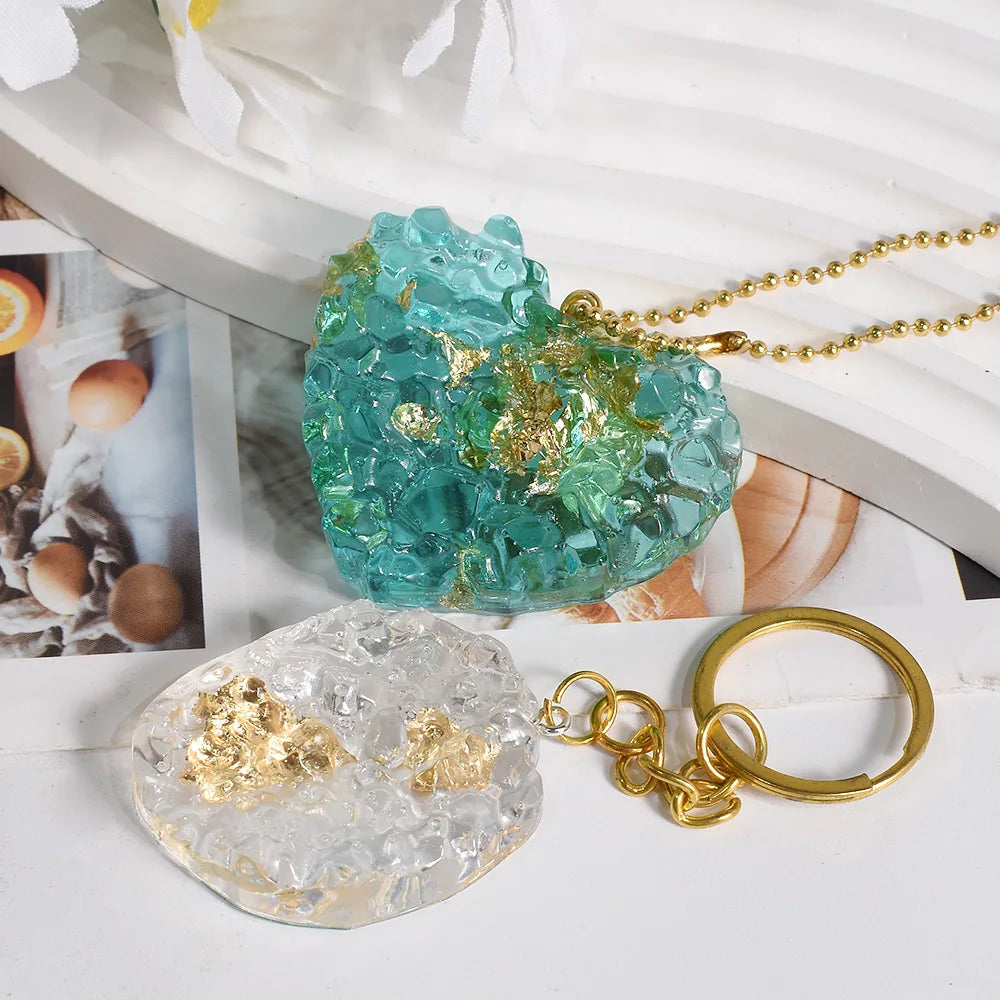 Crystal Cluster Pendant Epoxy Resin Mold DIY Ice Crystal Cave Pendant Silicone Mold