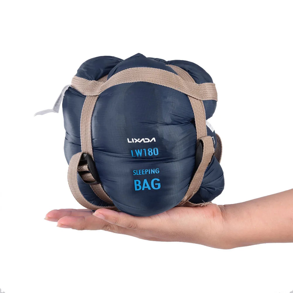 Lixada Camping Sleeping Bag 190*75cm Type Polyester Sleeping Bags Camping With Compression Bag Camping Equipment 680g