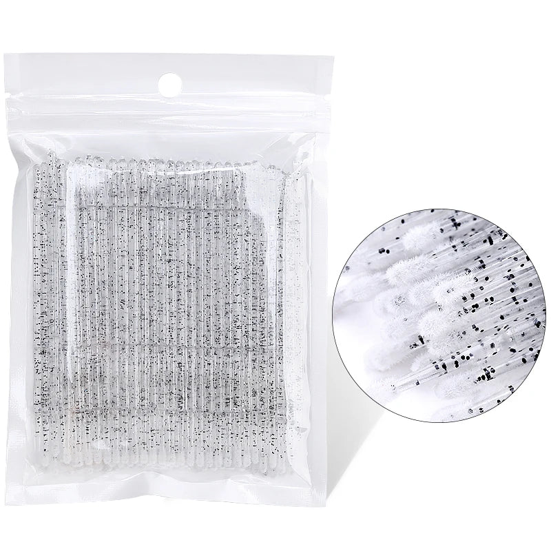 200Pcs Crystal Disposable Micro Brush Individual Lash Removing Swab Mascara Wands Applicator Makeup Tools For Eyelash Extension