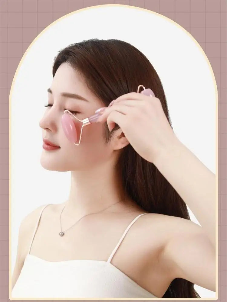 Face And Neck Massager Resin Roller Beauty Scraping Double-ended Massage Stick To Unblock And Relax Non-rose Crystal Jade