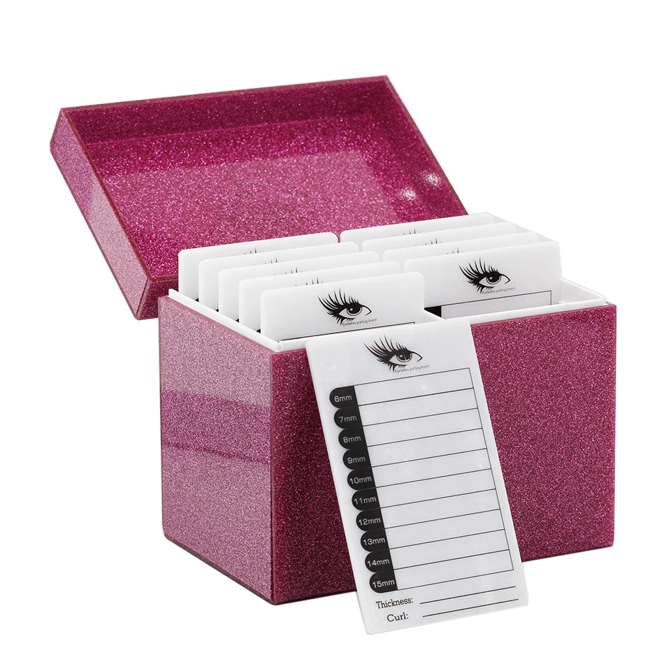 Eyelash Extensions Acrylic Lash Holder Eyelashes Pallet Storage Box Large Eye Lash Tile Dust-proof Cover Beauty Makeup Tools
