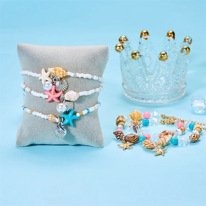 Boho Starfish Conch Bracelet Anklets for Women Girls Cute Shell Rice Beads Leg Ankle Chain Summer Foot Beach Jewelry Gifts