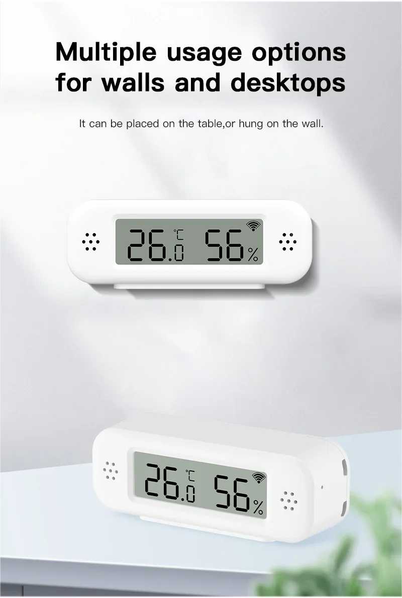 Tuya WiFi Mini Temperature Humidity For Smart Home Thermometer Hygrometer APP Remote Alarm Work with Google Home Yandex Alexa