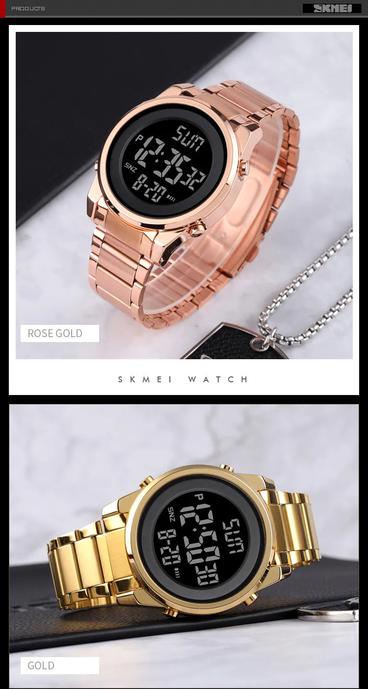 SKMEI 1611 Chrono Count Down Alarm Hour For Mens reloj hombre Digital 2 Time Mens Watches Fashion LED Men Digital Wristwatch