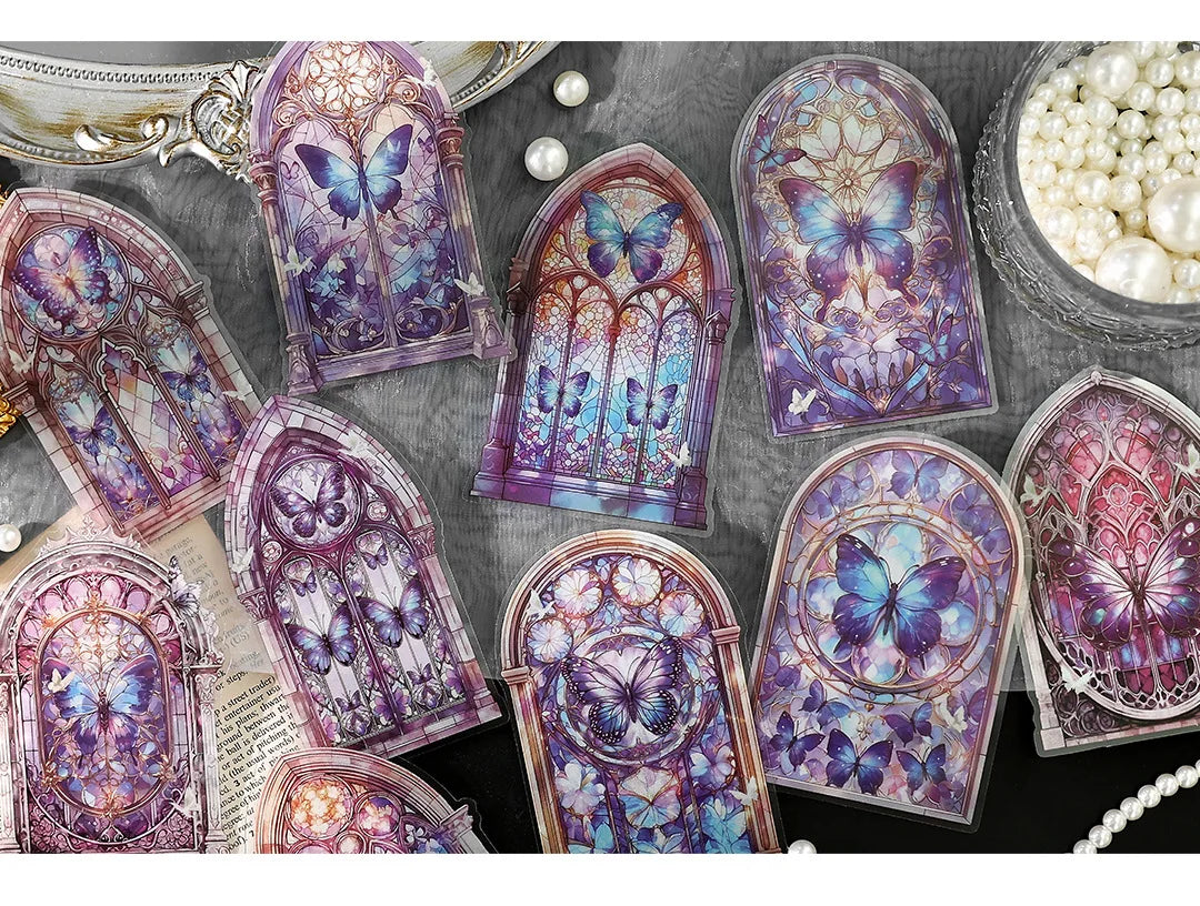 10 Pcs/pack Manor Mystery Series Decorative Sticker Retro Flowery Window Collage Scrapbooking Label Diy Diary Journal Planner
