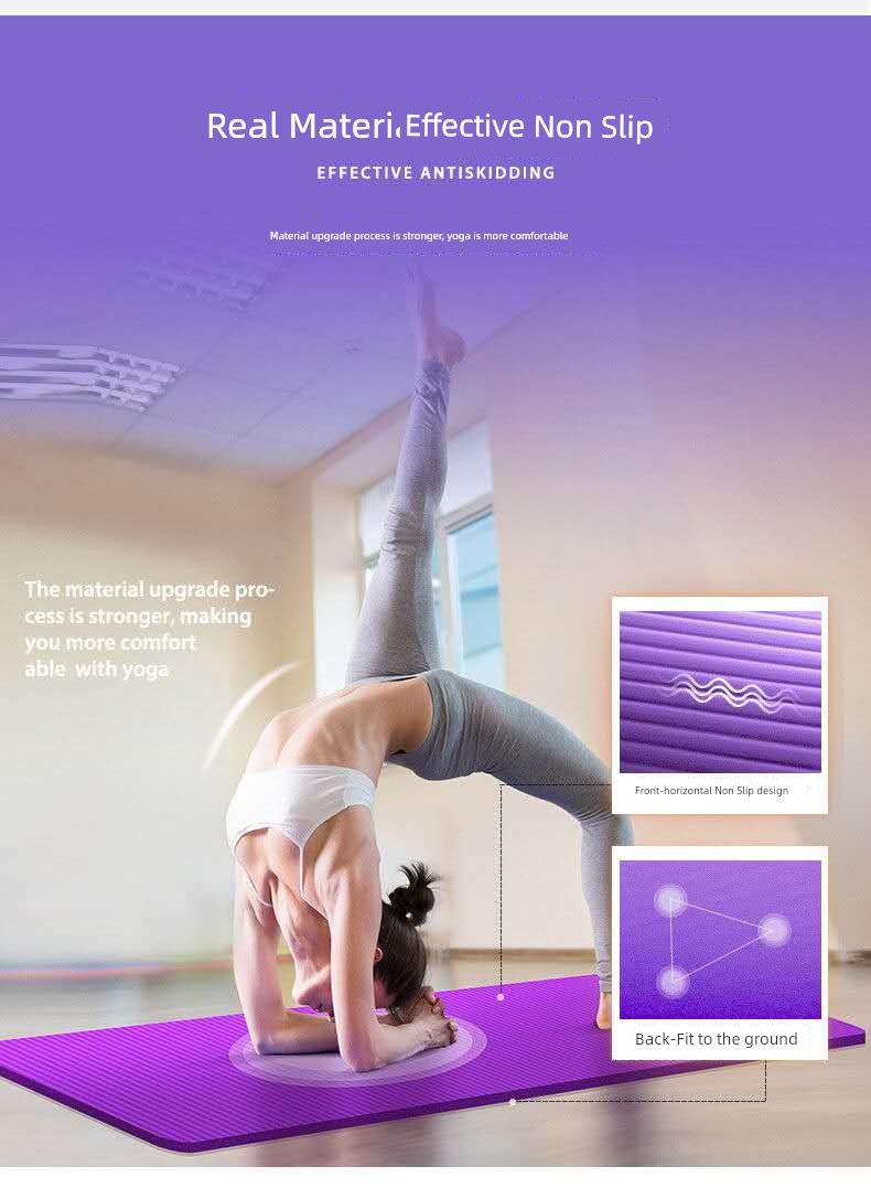 Fitness Yoga Mat Gym Cushion Exercise Mat Long Thick Yoga Mat