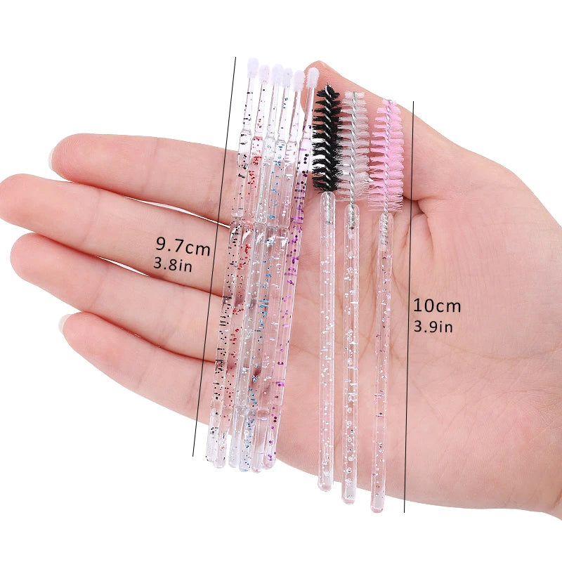 200Pcs Crystal Disposable Micro Brush Individual Lash Removing Swab Mascara Wands Applicator Makeup Tools For Eyelash Extension