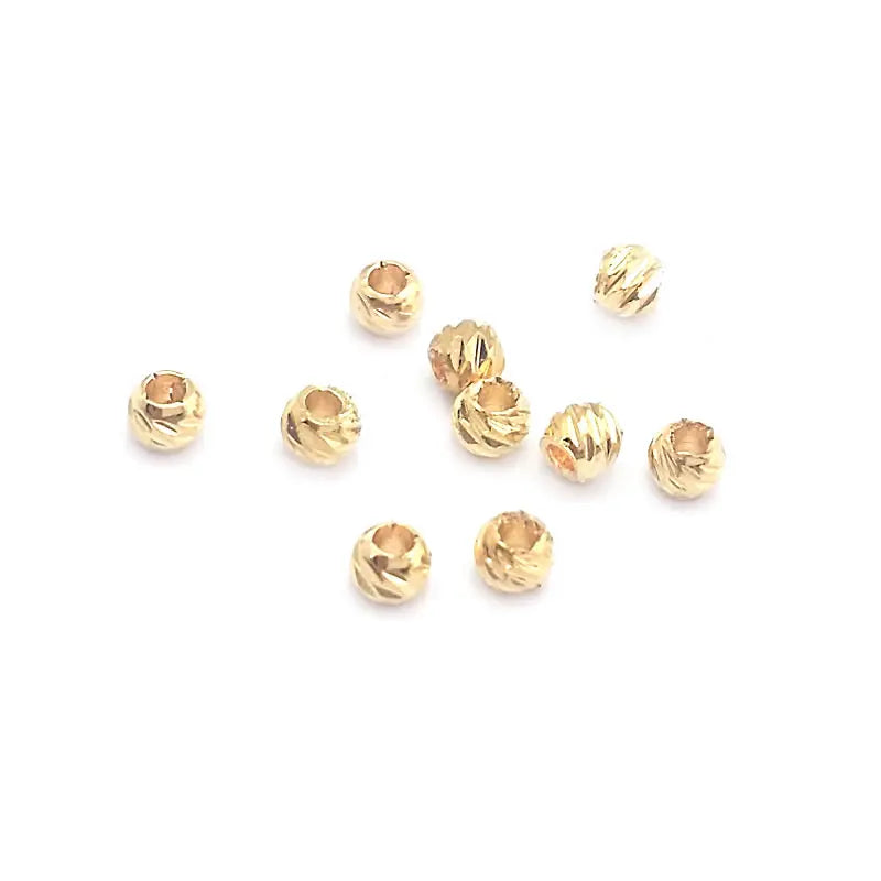 2.5MM 3MM 4MM 5MM 6MM 8MM Brass Faceted Round Ball Necklaces Bracelets Spacer Beads Jewelry Making Supplies Findings Accessories